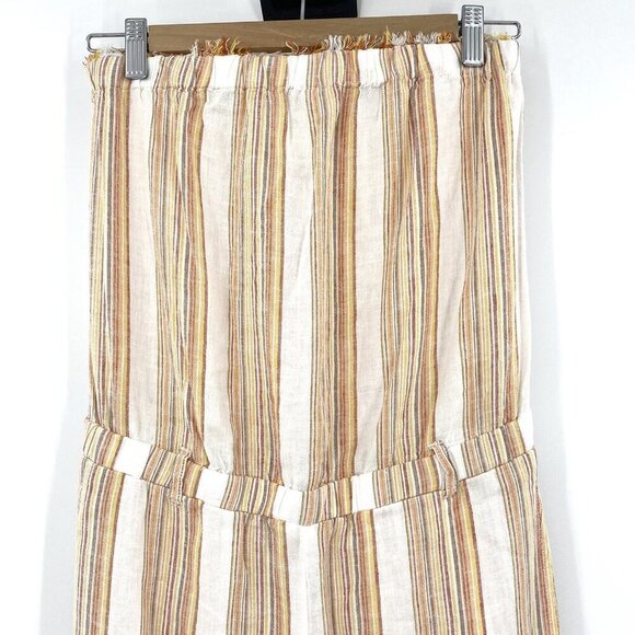 Anthropologie Cloth & Stone Vertical Stripe Strapless Cropped Jumpsuit XS Boho - Picture 3 of 8